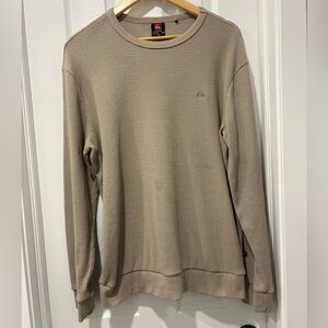 Quiksilver Men’s Tan Beige Waffle Crewneck Sweater